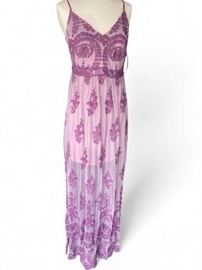 Altar'd State Lace-Embellished Maxi Dress